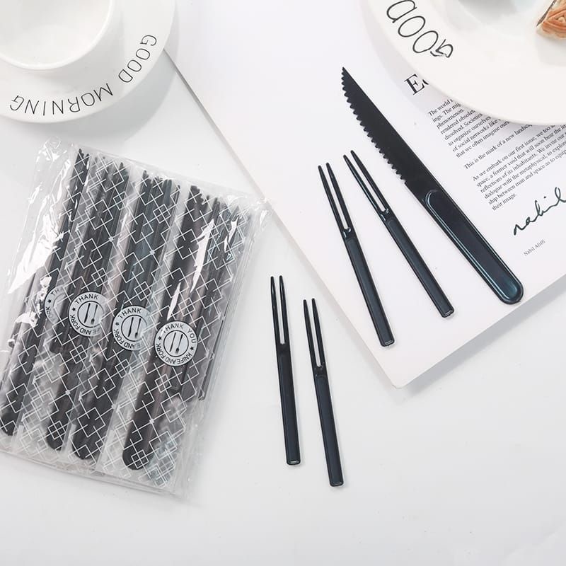 PISAU SET MOONCAKE WARNA ISI 10 SET ( 10 PISAU + 40 GARPU )