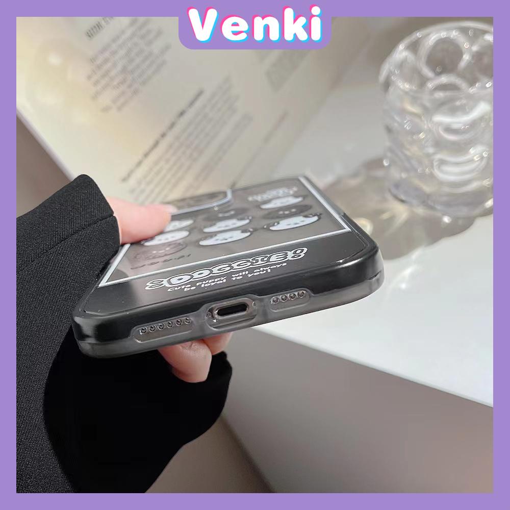 iPhone Case Silicone Soft Case Clear Case Folding Stand Shockproof Protection Camera Black Cute Cartoon Compatible For iPhone 11 iPhone 13 Pro Max iPhone 12 Pro Max iPhone 7Plus xr