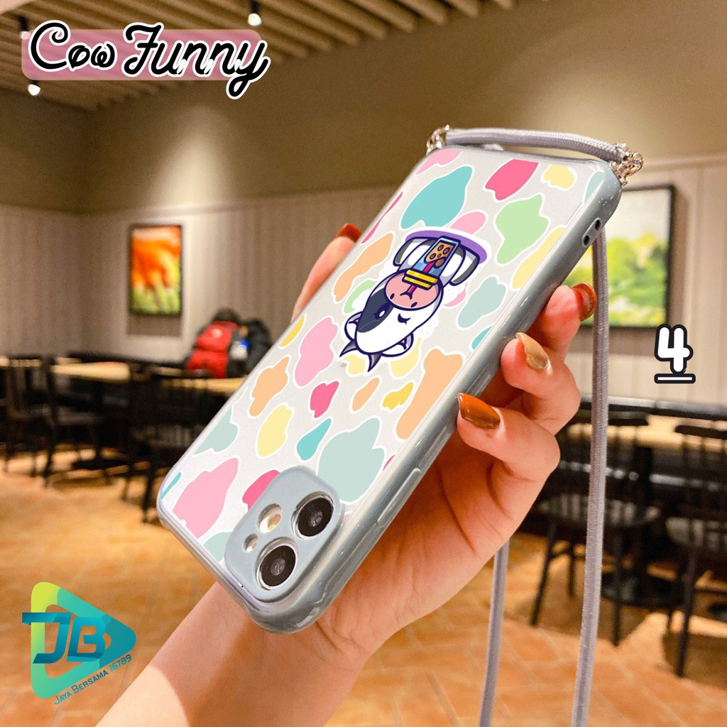 Softcase Slingcase Lanyard Choice COW FUNNY Vivo Y91c Y1s V5 V9 V11 V15 V17 V20 Se S1 Pro JB4178