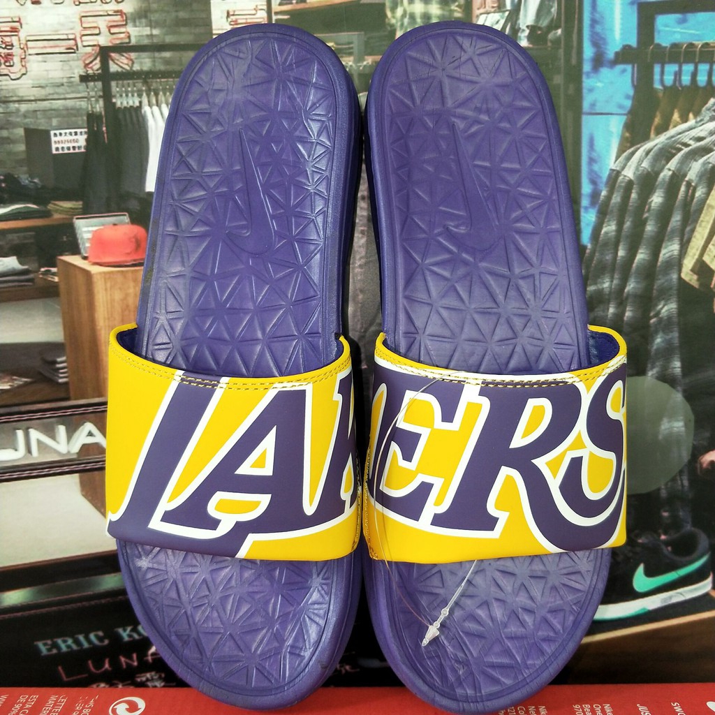 nike lakers slippers
