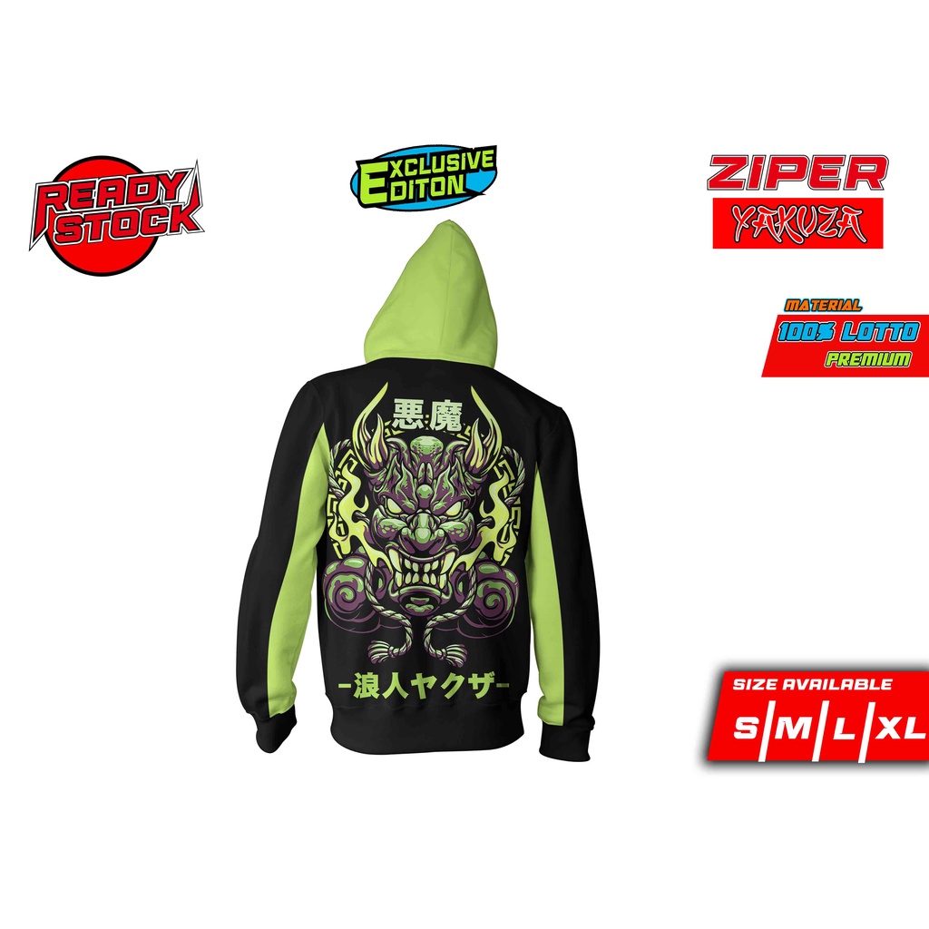 ZIPPER JAKET RACING PRO X YAKUZA DEMON DRAGON GREEN