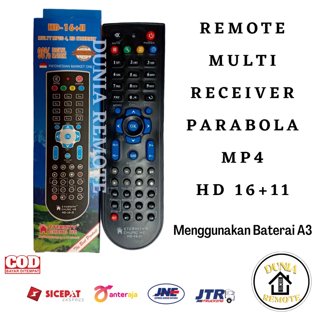 Remote Remote Multi Receiver Parabola Mp4 Master HD Generasi NEW HD 16 +II