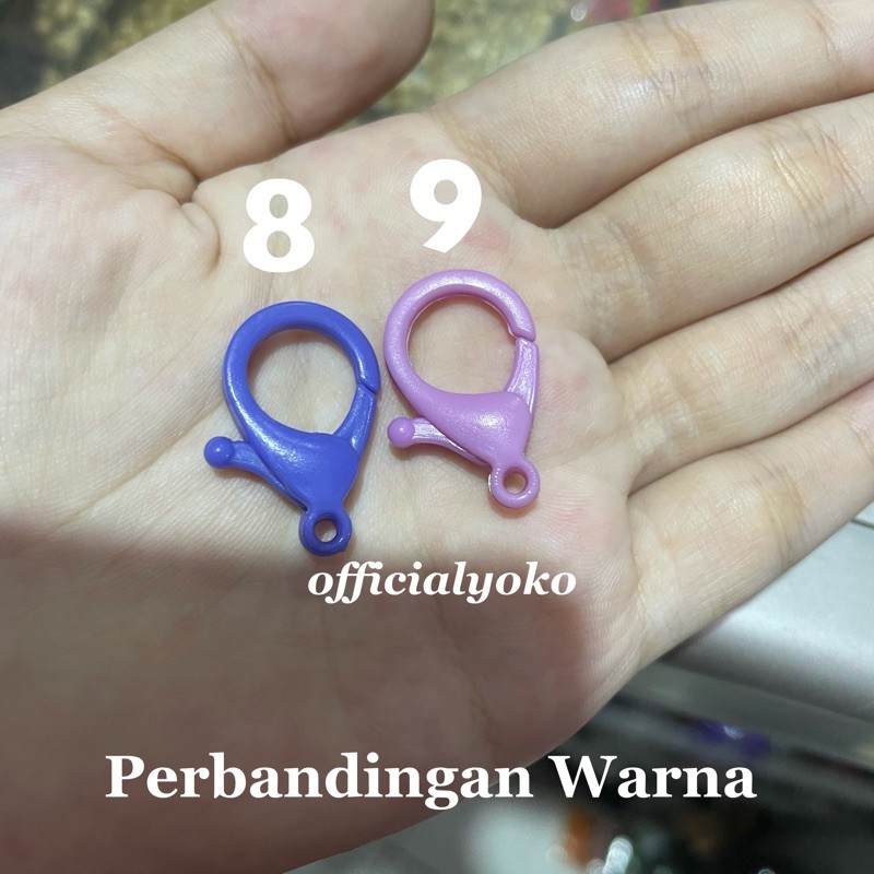 -/+ 2,5cm Kokot/Kait Udang Plastik Warna Ukuran -/+ 2,5cm ( 10pcs/5pasang )