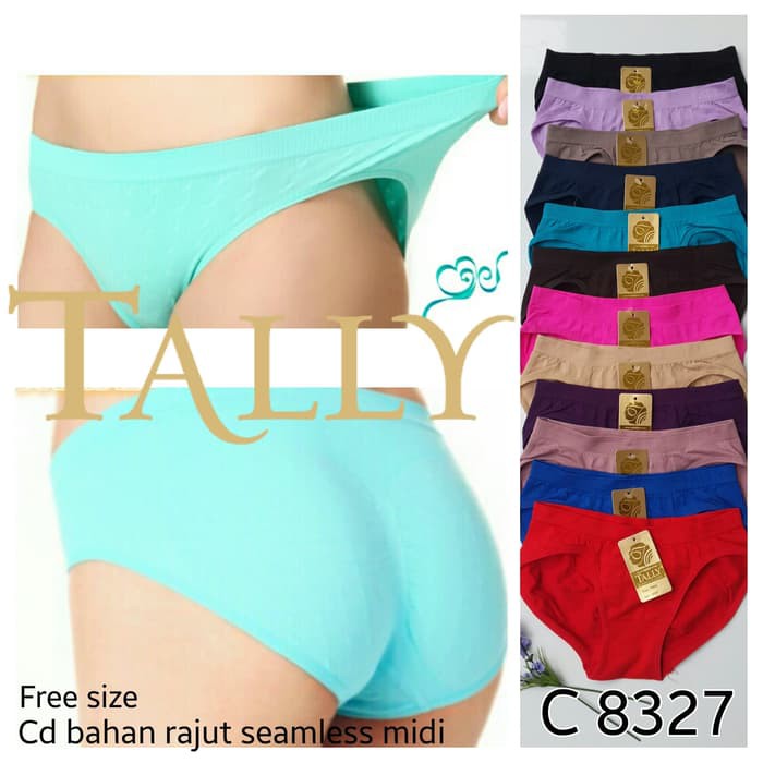 CD Celana Dalam Midi Seamless Bahan Rajut TALLY 8327 Tanpa Jahitan