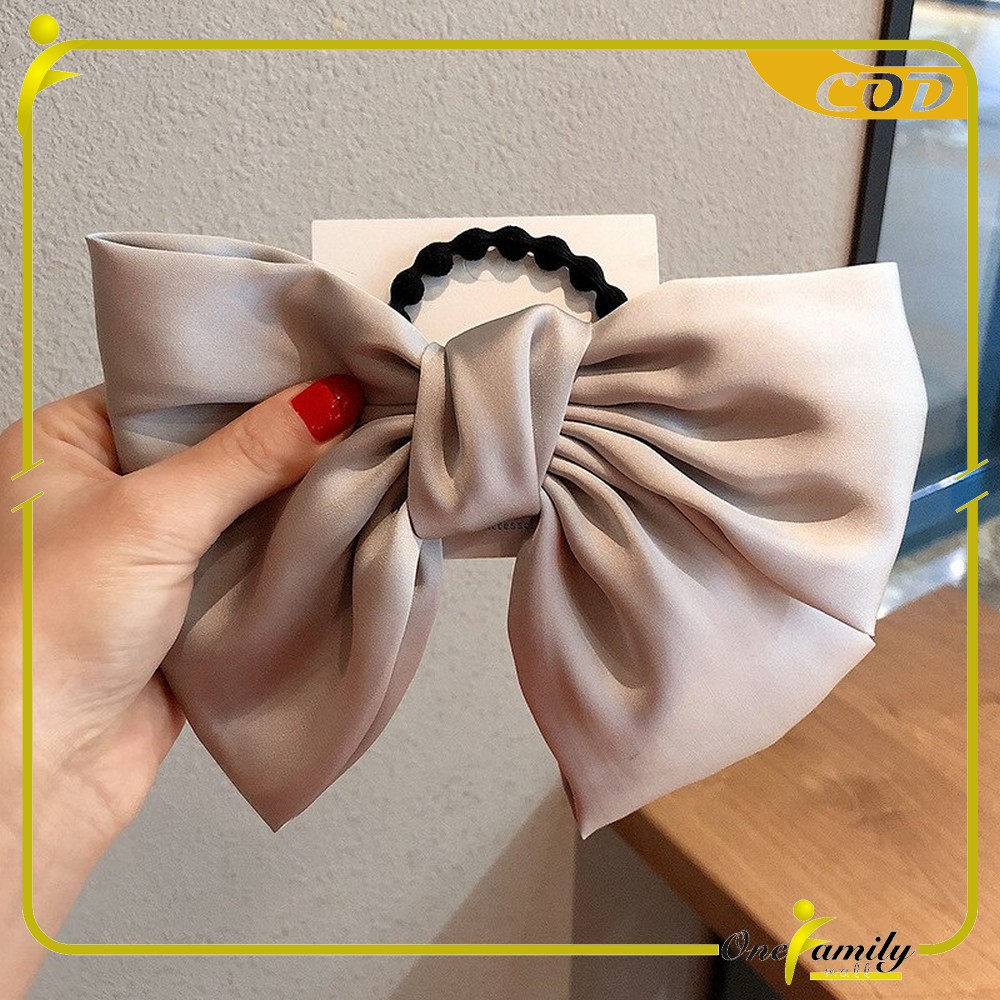 ONE-C160 Ikat Rambut Pita Besar Kuncir Rambut Hairband Aksesoris Wanita Kunciran Rambut Korea Style-PITA CREAM