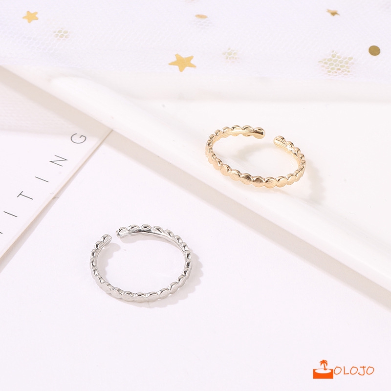 OLOJO Pembukaan Cincin  Charms Gelombang  Versi korea Adjustable Jewelry