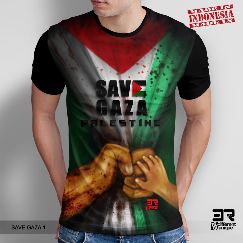 Baju Kaos / tshirt distro 3d palestine islamic fullprinting bahan full combad 24s original gambar Sa
