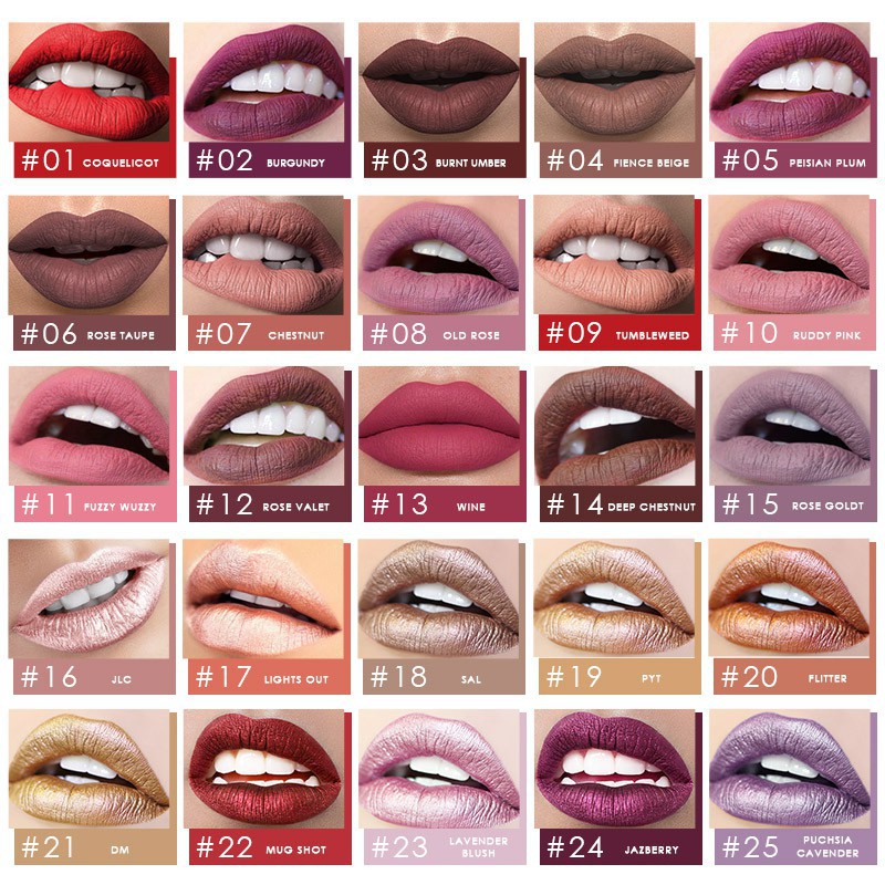 Fashion Fair - FOCALLURE Liquid Lipstik Matte Tahan Lama Lipstick [BPOM] - 20 Colors