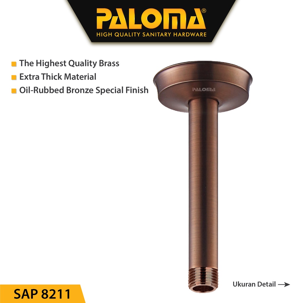 PALOMA SAP 8211 Ceiling Shower Arm Pipa Rainshower Headshower Plafon