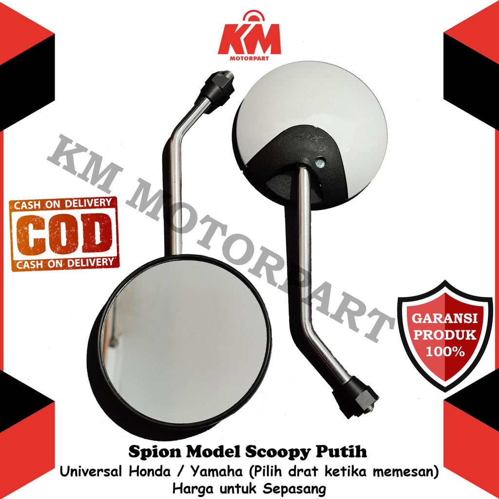 Kaca Spion Scoopy Variasi Universal Honda dan Yamaha Cocok ke Beat Vario Mio Lexi NMax Aerox Supra