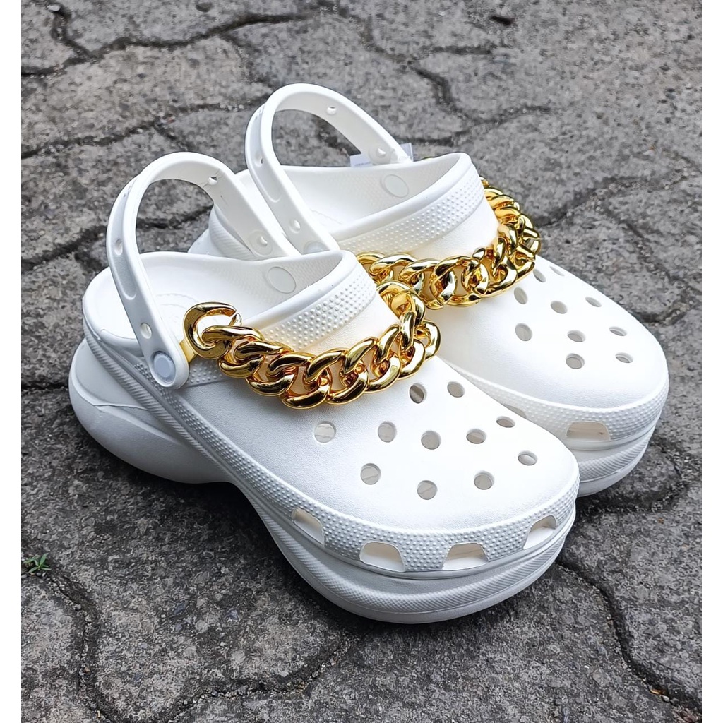 Crocs Classic Bae Clog Chain Embellished / Sandal wanita Crocs classic bae platform by rante / Crocs bae rante / Crocs Bae