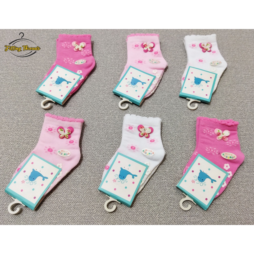 3 Pasang Kaos Kaki Anak Bayi Perempuan 6 7 8 9 10 12 Bulan / Kaos Kaki Anak Bayi Cewek Motif Pita Homesun