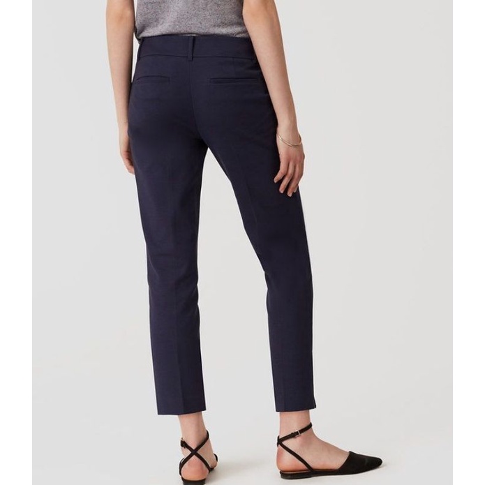 LOFT RIVIERA STRAIGHT PANTS IN MARISA FIT ( NAVY)