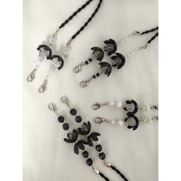 Konektor Masker 2in1 Hitam / Strap Masker Black Series / Kalung Masker