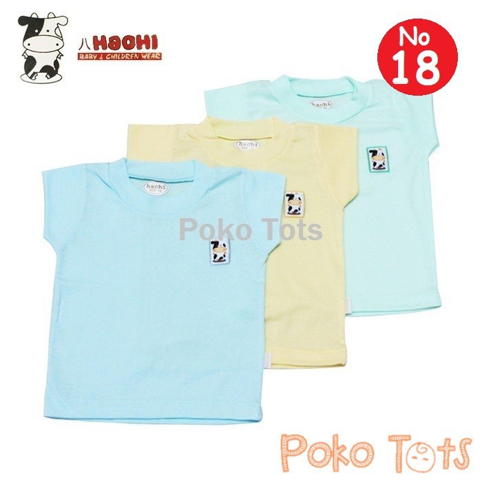 Hachi Kaos Oblong Ukuran 18 Tangan Pendek Bayi dan Anak Warna Polos