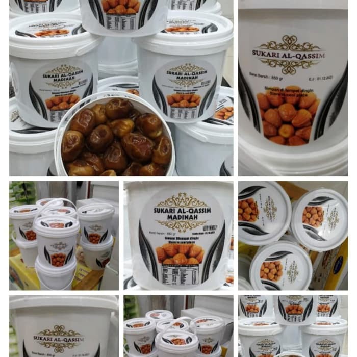 BEST QUALITY KURMA SUKARI AL-QASSIM MADINAH (KURMA RAJA) KEMASAN EMBER (RUTHOB) 850gr (HARGA GROSIR)