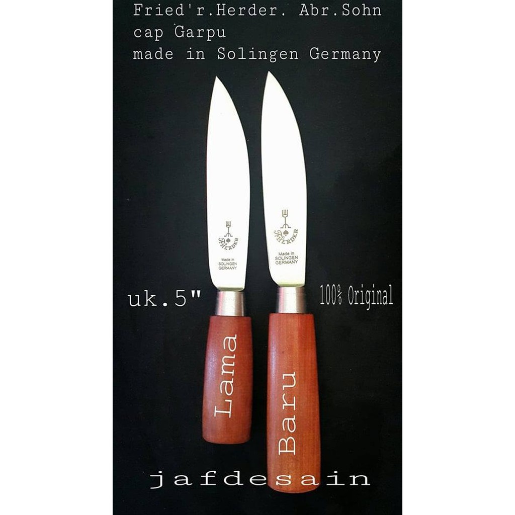 Pisau Solingen Pisau Daging Pisau Cap Garpu Asli 5 inch Sarung Kulit.New Murah