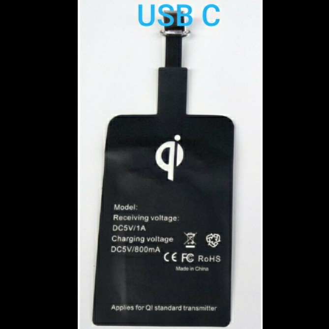 Adapter Wireless Charging Add on Qi Smartphone Receiver - USB - C