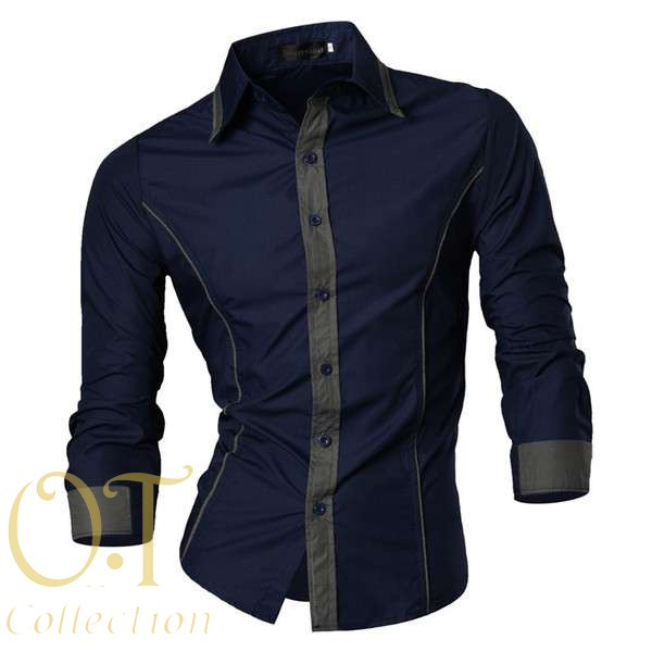 Hem Pria Kekinian Casual Elegan Model Trendy Cowok J6T6 Remaja Baju Lengan Panjang Atasan Keren Dewa