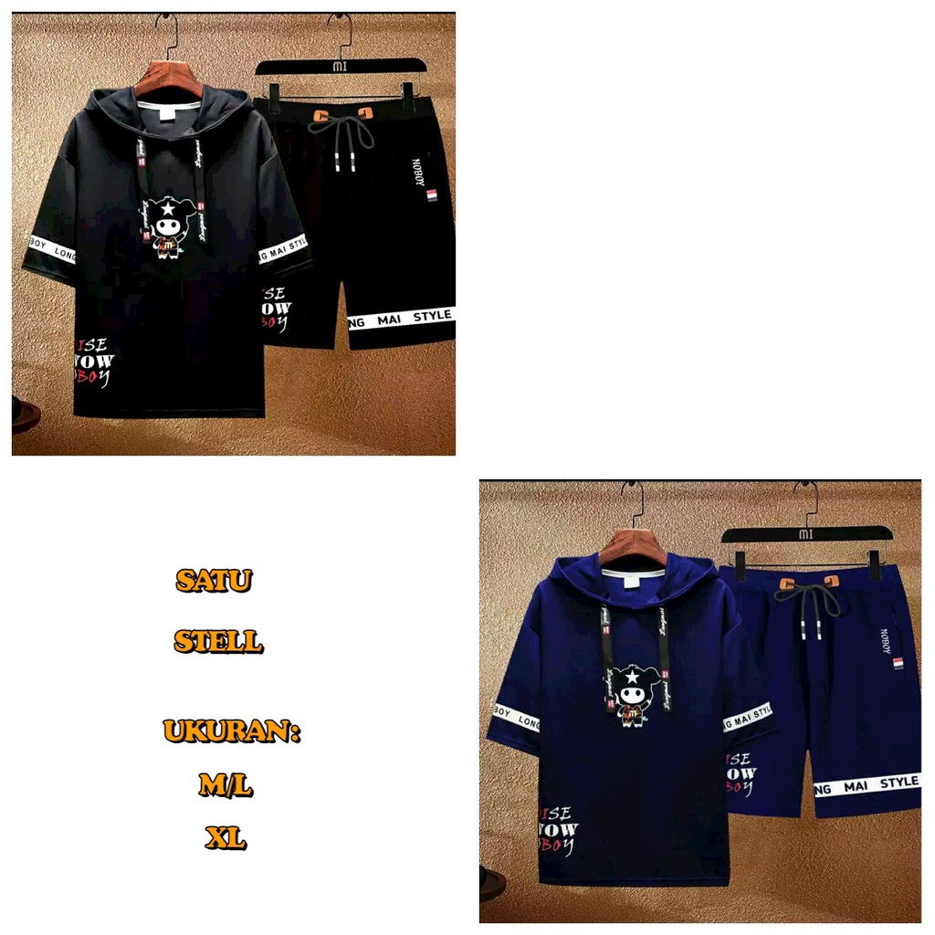 ALIPIO FASHION - SETELAN OISE / fashion pria / satu stell / hoodie / celana pendek / terlaris / keren / murah