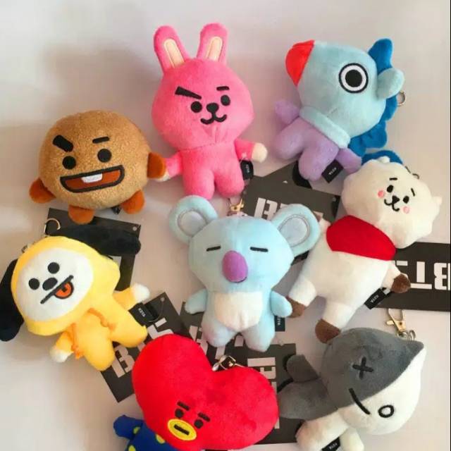 GANTUNGAN KUNCI BONEKA BTS BT21 IMPORT