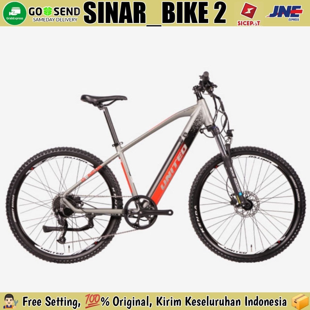 Sepeda Gunung MTB Electric UNITED GENEVA E-Bike Listrik 35 Km/h Alloy