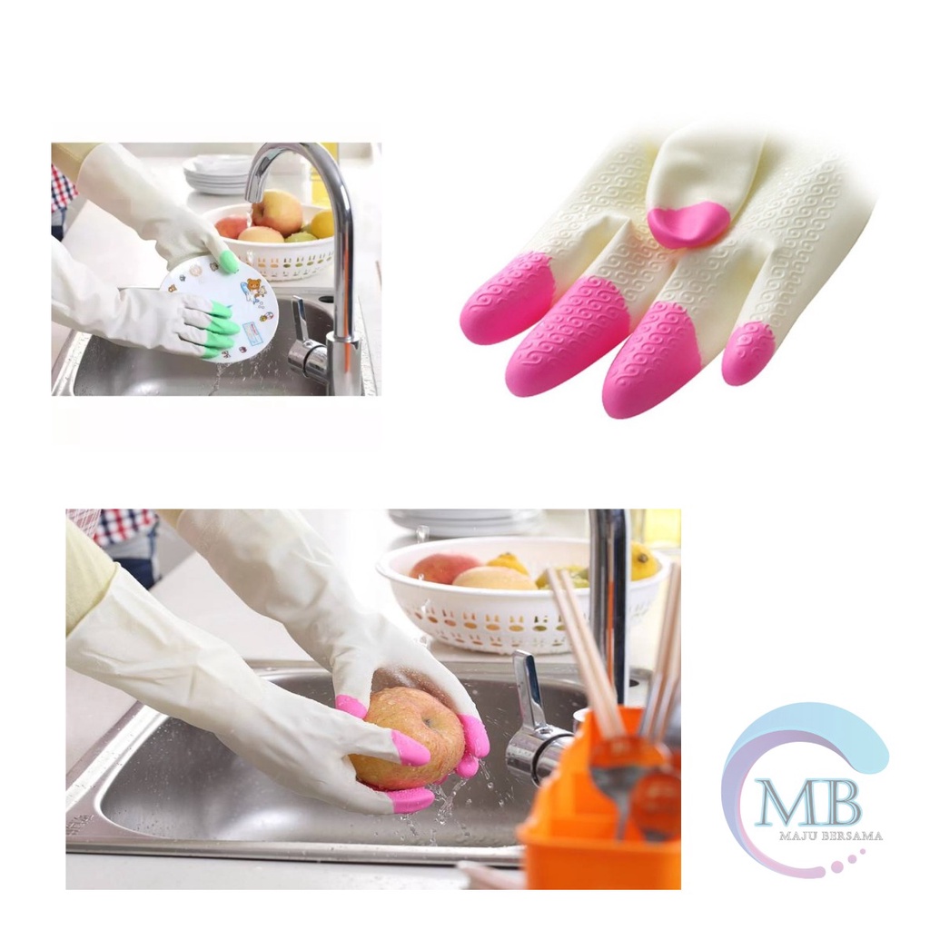 RT15 Sarung Tangan cuci piring karet Latex PTKS Silikon rubber hand glove anti air steril serbaguna MB2486