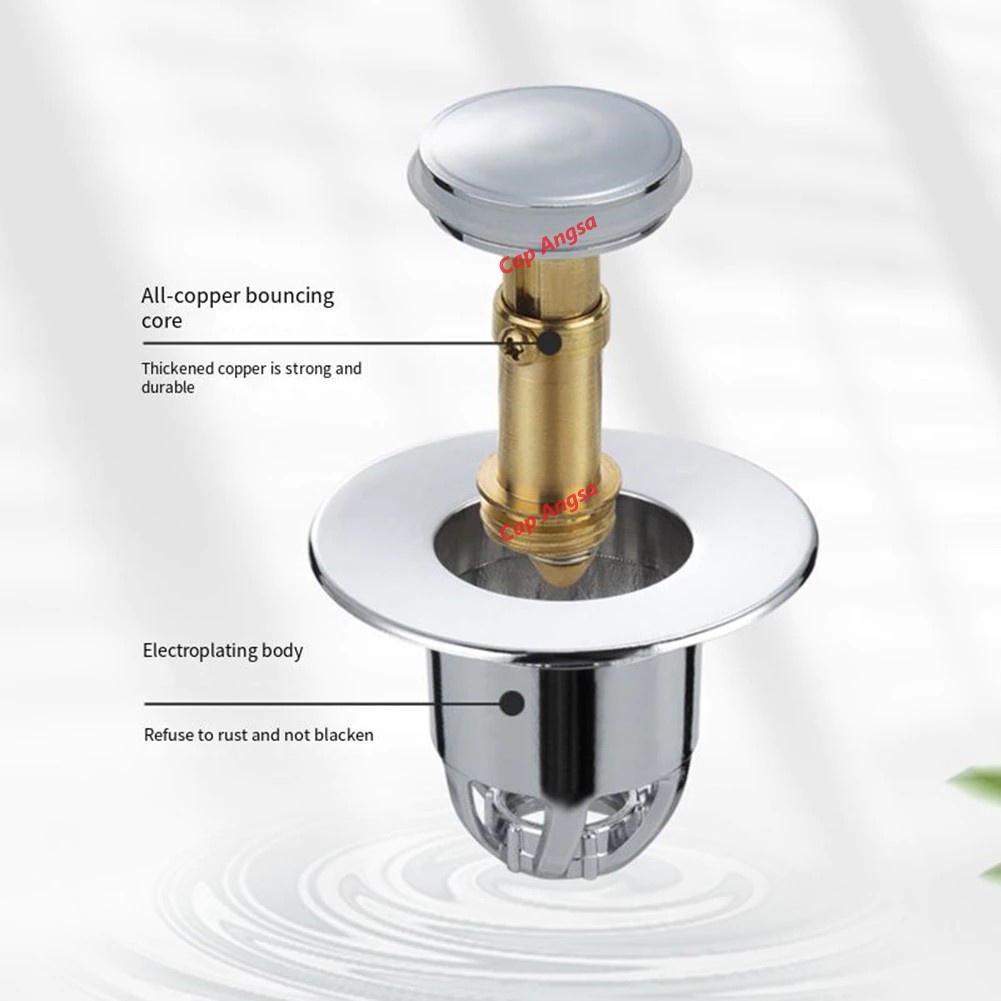 KEPALA SIFON POP UP BASIN AFUR UNIVERSAL DRAIN FILTER SARINGAN PENUTUP LUBANG WASTAFEL SINK BASIN STOPPER PLUG