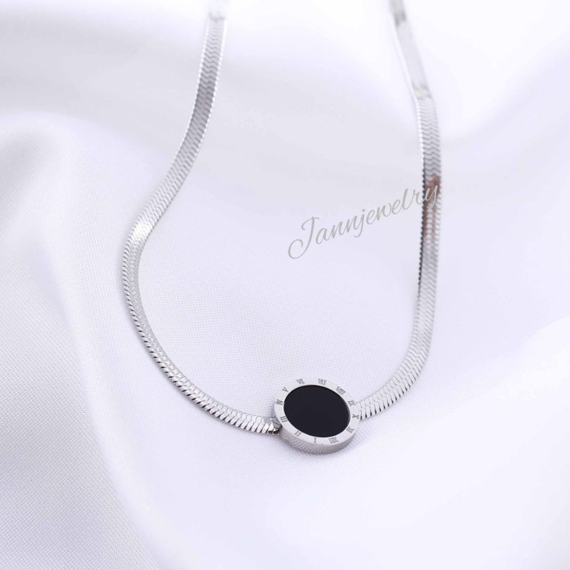 Titanium kalung Simple anti karat &amp; luntur Rose gold korea