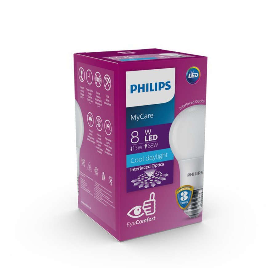 LAMPU PHILIPS LED BULB 8 WATT LAMPU HEMAT ENERGI 8 WATT PHILIPS MyCare