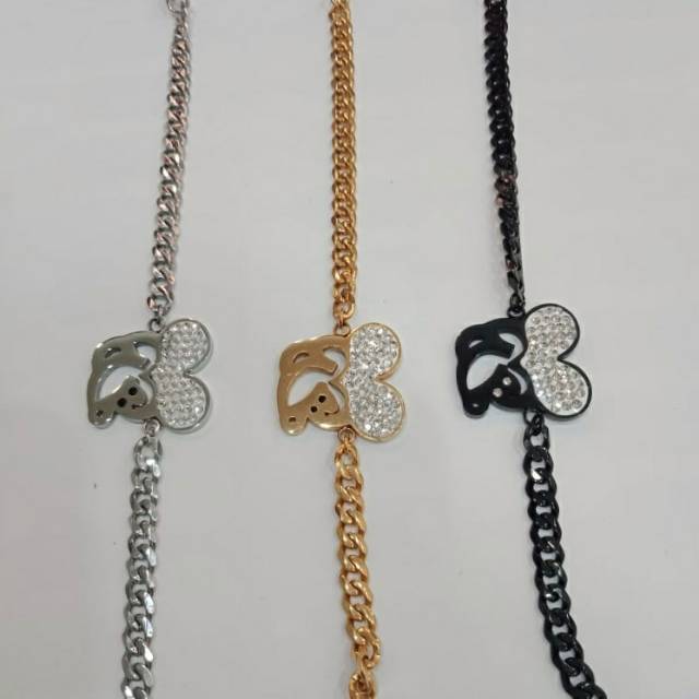 gelang Titanium wanita mickey mouse pjg 19cm anti karat