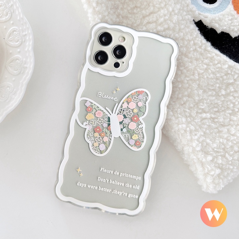 Soft Case Tpu Motif Bunga Kupu-Kupu Untuk iPhone 7 8 Plus SE X XS Max XR 11 Pro Max 12 12 Pro 13 Pro Max 6 6S Plus Butterfly