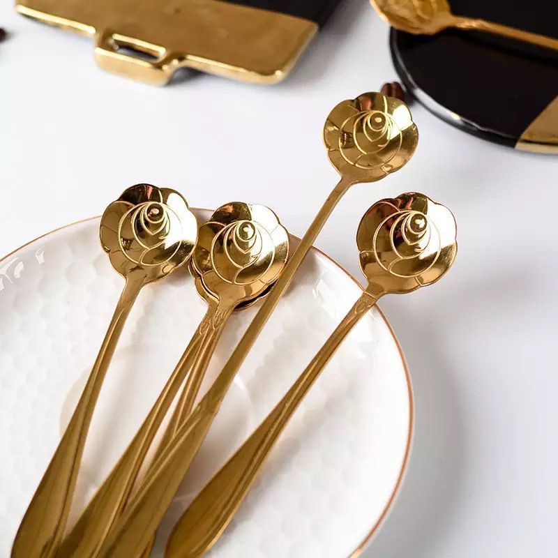 Teh Kopi Set Tea Spoon Mewah Berkelas / Sendok Bunga/ SENDOK TEH KOPI TEA SPOON COFFEE SPOON MEWAH ELEGANT SENDOK TEH GOLD Sendok Teh Kopi /Set Tea Spoon Mewah Berkelas sendok teh gold sendok estetik SENDOK LUCU