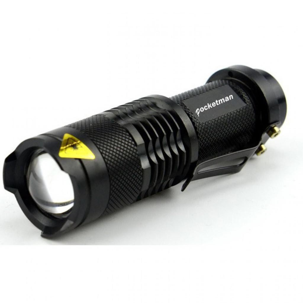 [BISA COD] Pocketman Senter LED 2000 Lumens Waterproof-Hitam