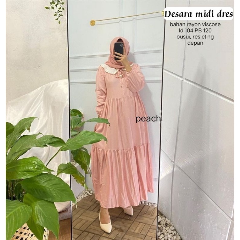 DASTER VIRAL DESARA MIDI DRESS SUSUN GAMIS PREMIUM BUSUI