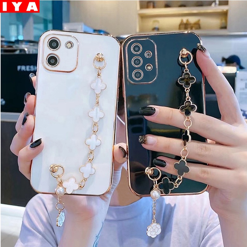 Casing Silikon Samsung A03 A03S A13 A11 M21S A32 A52 A72 A22 A12 A31 A20S A02S A50 M12 Motif Daun Clover