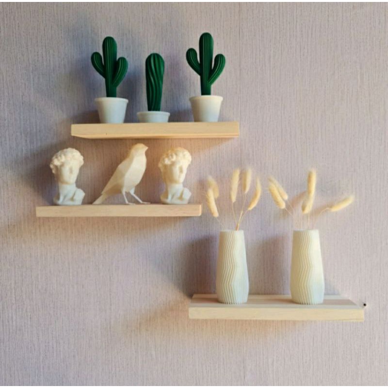 AMBALAN DINDING HIASAN DINDING RAK MELAYANG KAYU JATI BELANDA