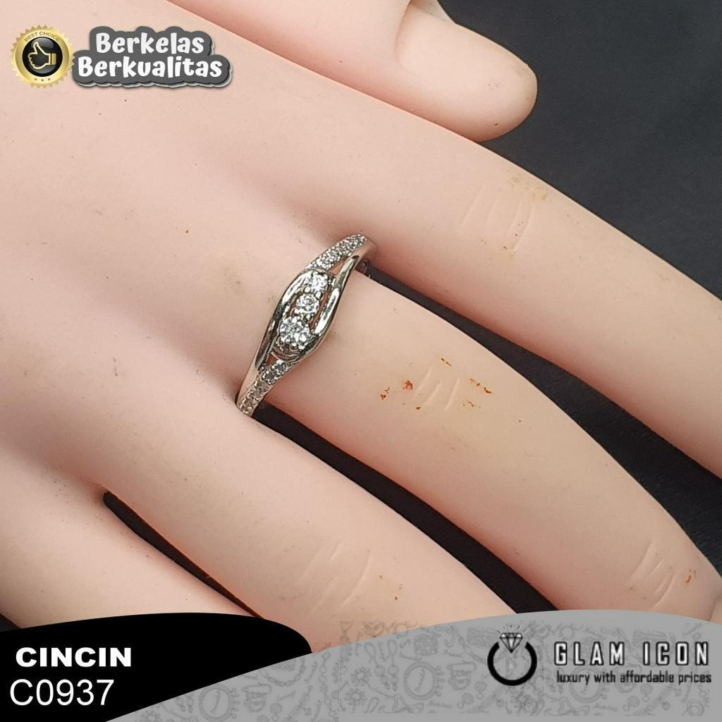 Cincin Wanita Mata silang baris simple C0937 CCS