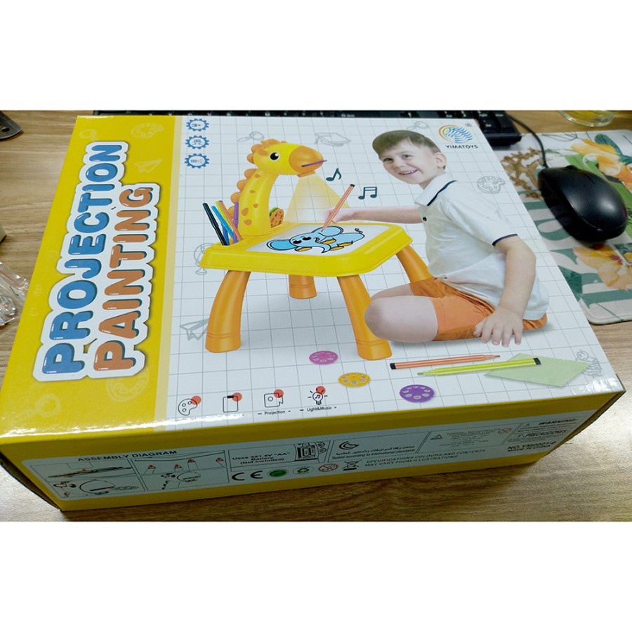 Meja Bermain Anak LED Projector Art Drawing Board - WBP023