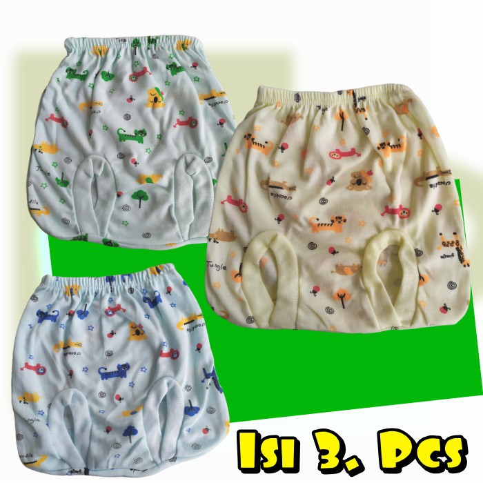 [3 Pcs] Celana Pop Bayi Print Dasar Warna || Celana Kacamata Bayi  Print