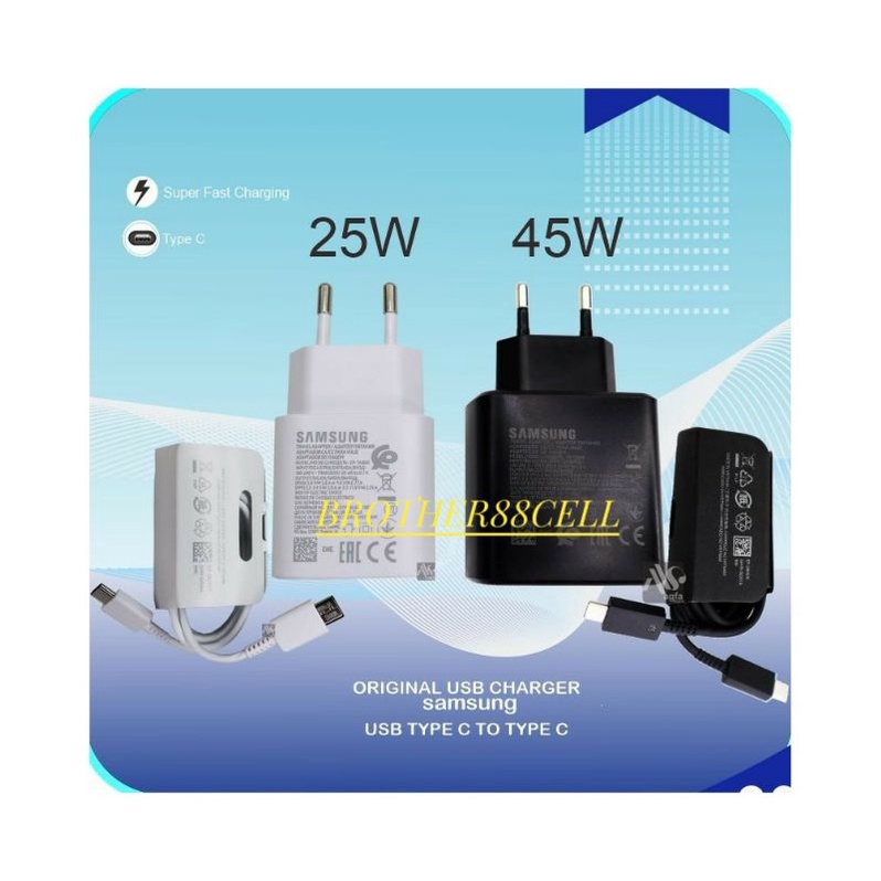 CHARGER SAMSUNG SUPER FAST CHARGING 25W DAN 45W TYPE-C TO TYPE-C ORIGINAL