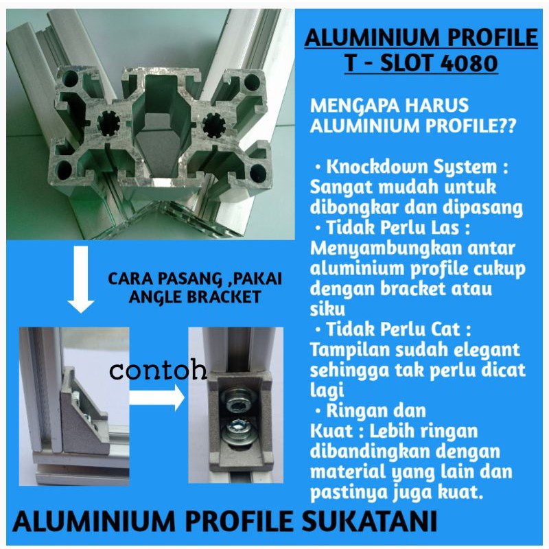 ALUMINIUM PROFILE T - SLOT 4080 TERMURAH