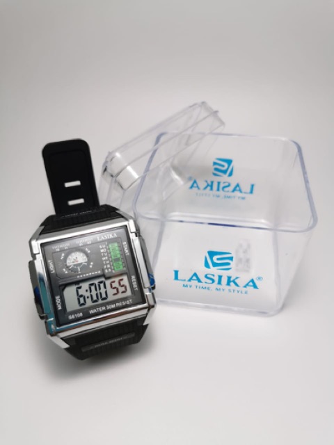 Jam tangan sporty digital pria rubber tahan air lasika