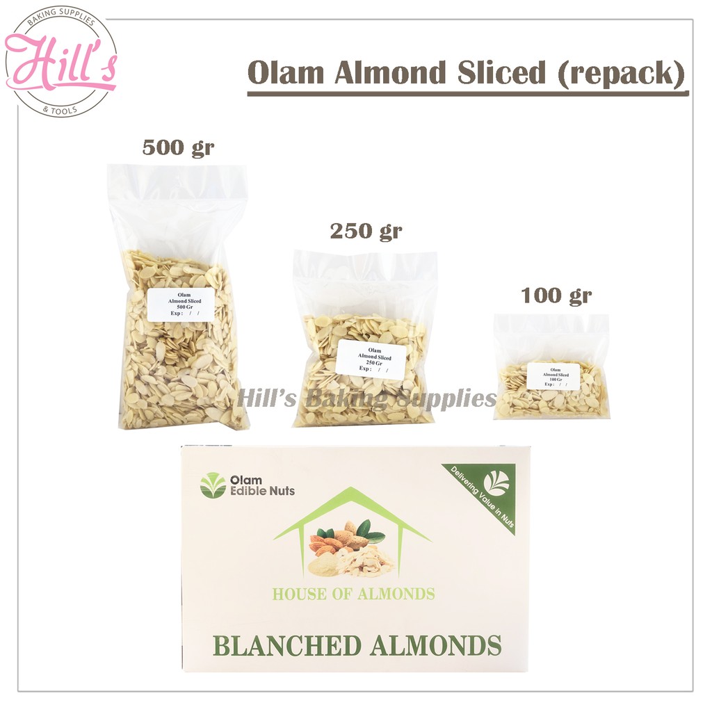 

ALMOND SLICE AUSTRALIA MERK OLAM / ALMOND IRIS MENTAH 100gr 250gr 500gr