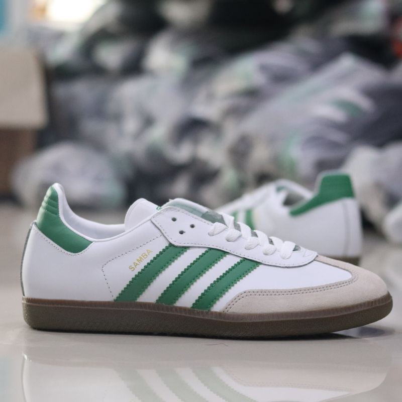 ADIDAS BNIB SAMBA WHITE GREEN ORIGINAL MADE IN INDONESIA