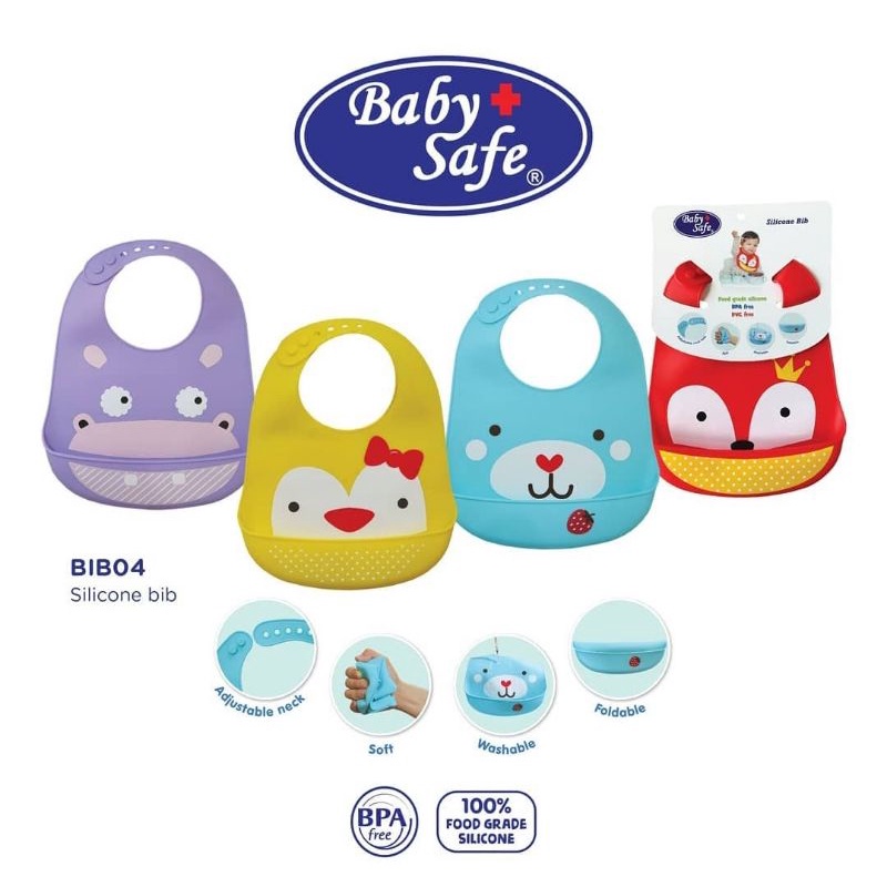 Baby Safe Silicone Bib (BIB04)/Slabber Silikon Celemek Makan Bayi