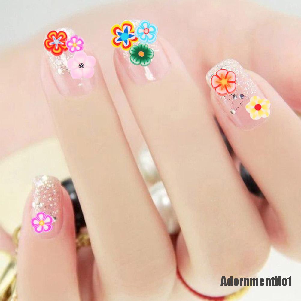 (Adornmentno1) 1000pcs / Set Stiker Polymer Clay 3d Untuk Dekorasi Nail Art / Manicure