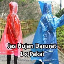 Jas Hujan Rain Cover Plastik Poncho Lengan Emergency Sekali Pakai Murah Ekonomis