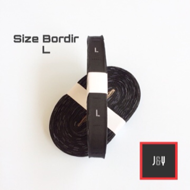 size bordir hitam lebar 1.2 cm