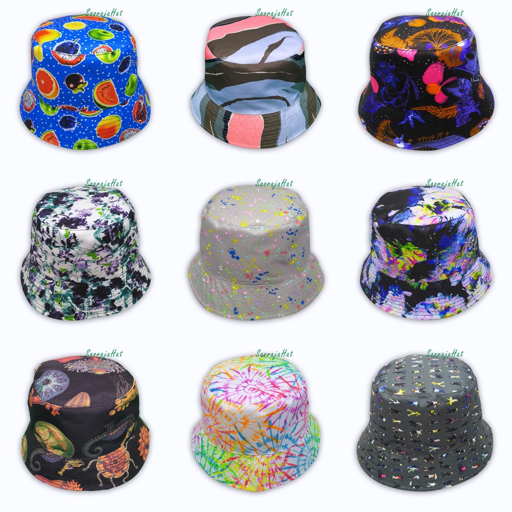 TOPI BUCKET DEWASA MOTIF WARNA WARNI | BUCKET CANTIK